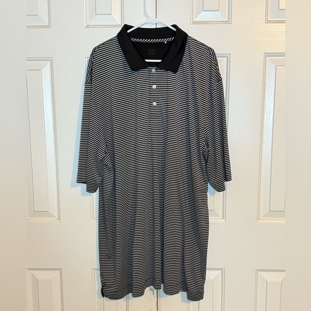 Cutter & Buck Men's Black and White Polo Shirt